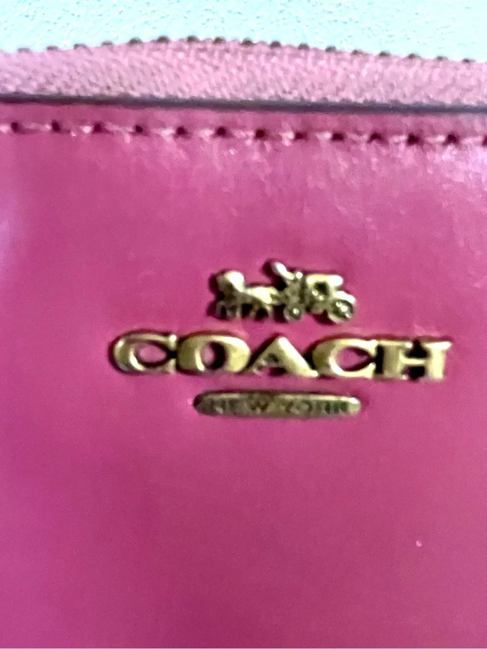 Coach Pink Leather Zip Around Wallet Organizer Card Holder Quiet Luxury Preppy